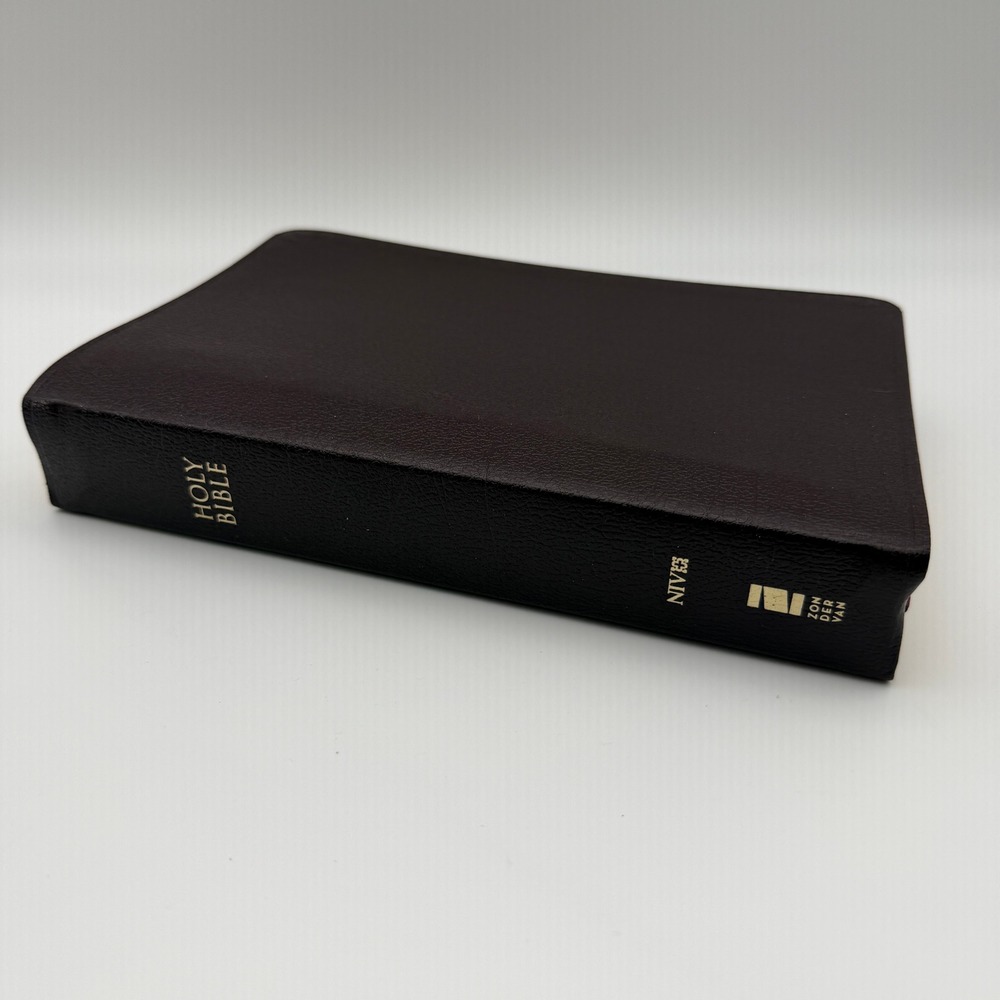 NIV Giant Print Thinline Reference Bible Burgundy Bonded Leather Zondervan EUC